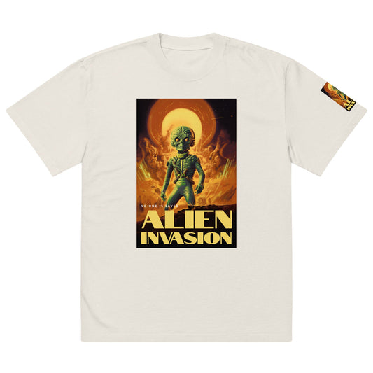 ALIEN INVASION Oversized Faded T-Shirt - BONOTEE