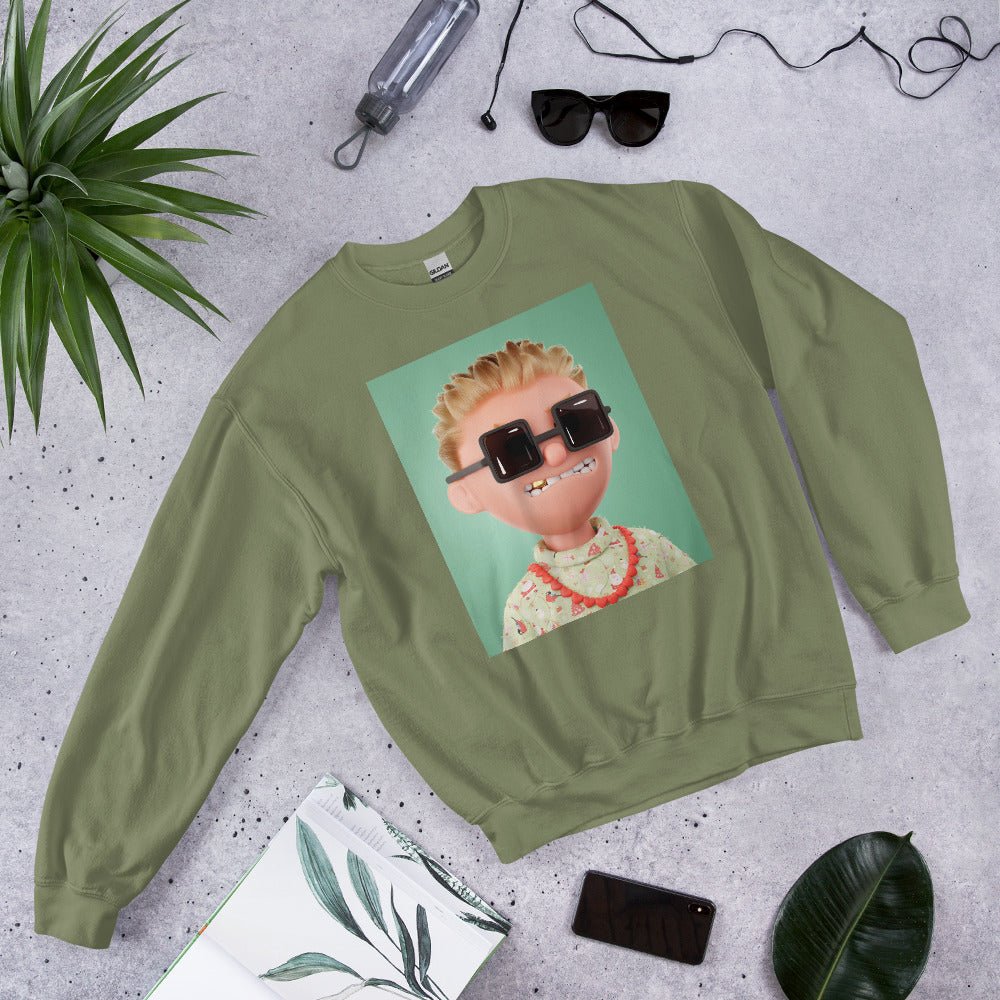 unisex-classic-sweatshirt-kind-family-military-green