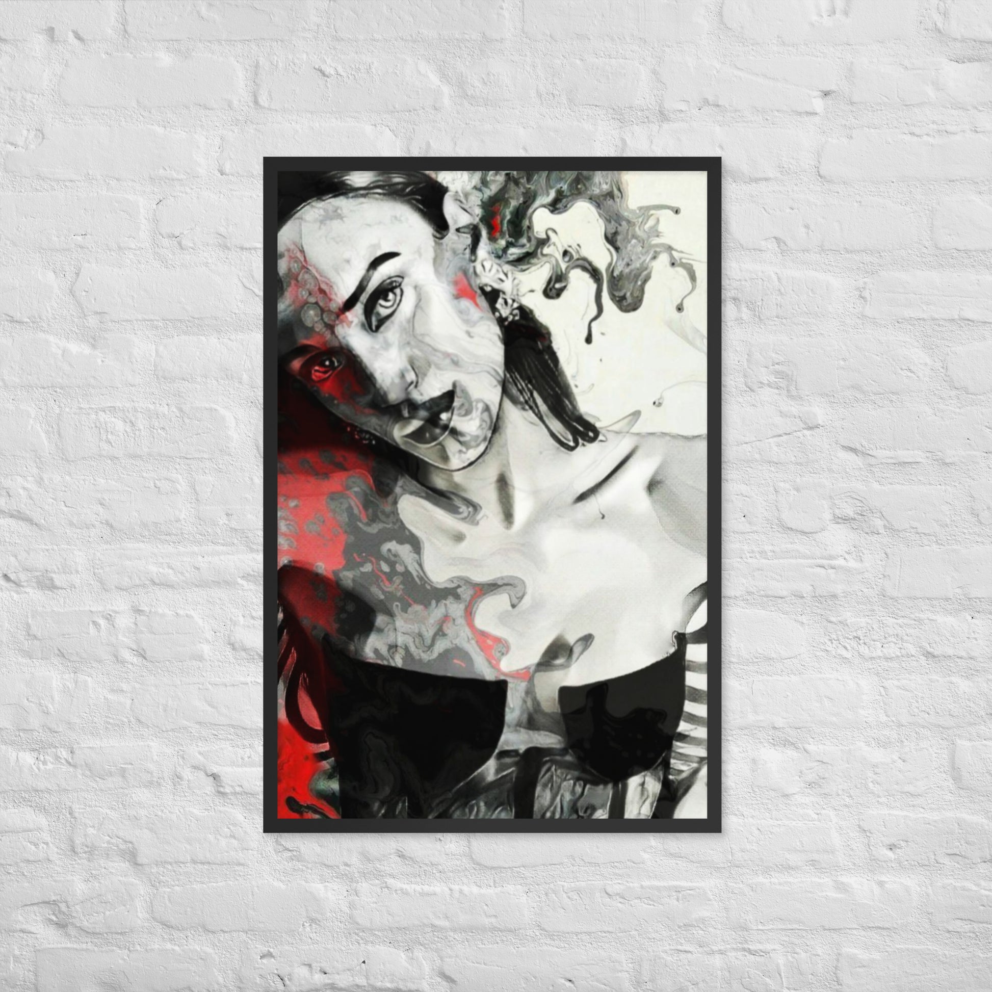 wall-art-framed-poster-abstract-woman-black