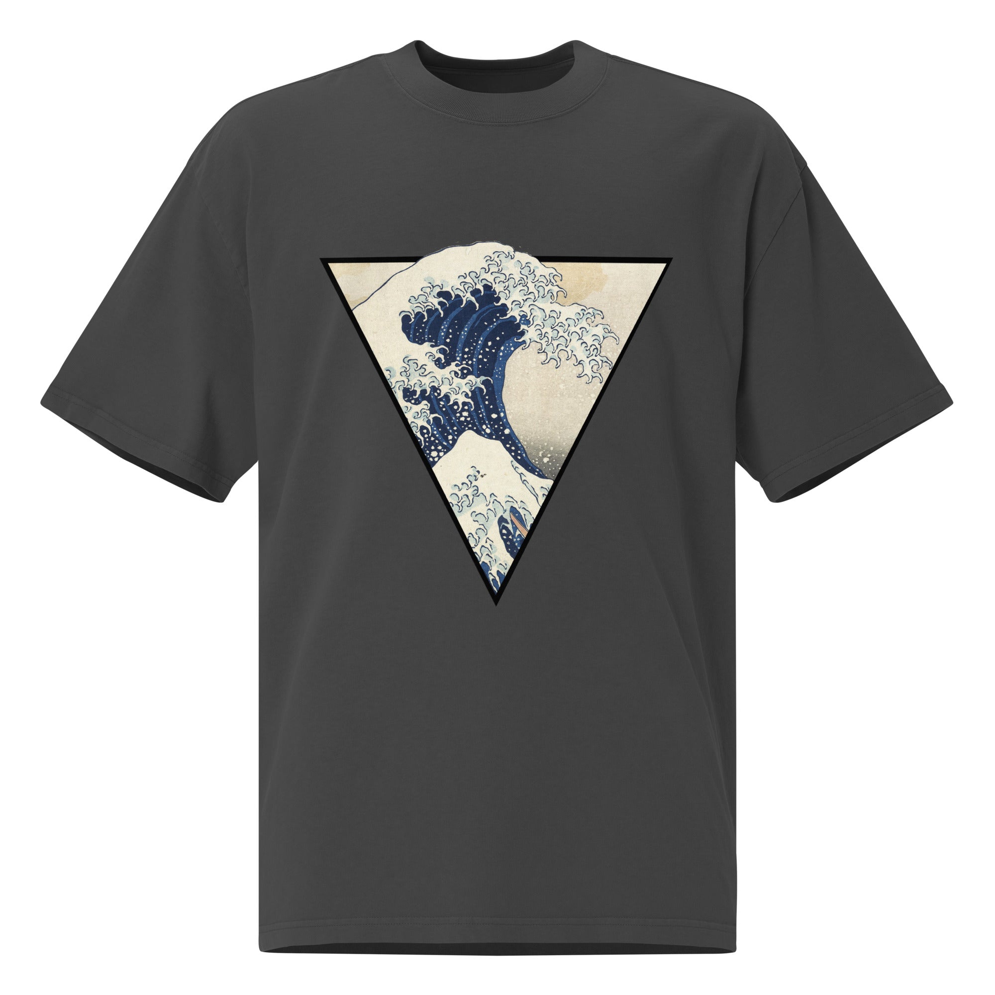 THE GREAT WAVE Unisex Oversized Faded T-Shirt - BONOTEE