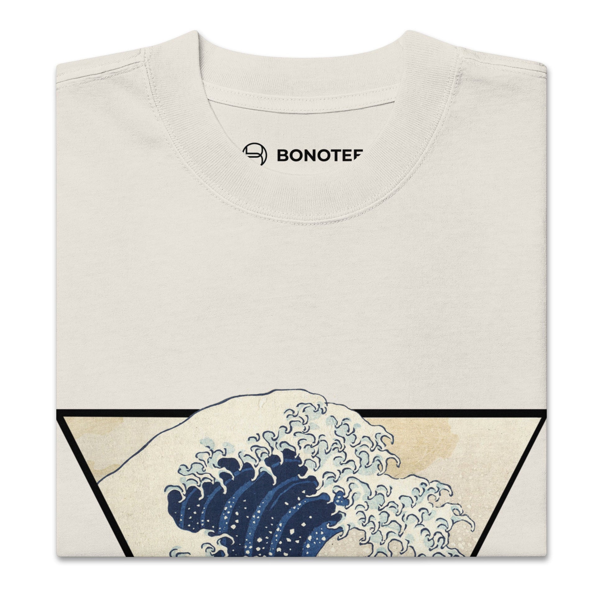 THE GREAT WAVE Unisex Oversized Faded T-Shirt - BONOTEE