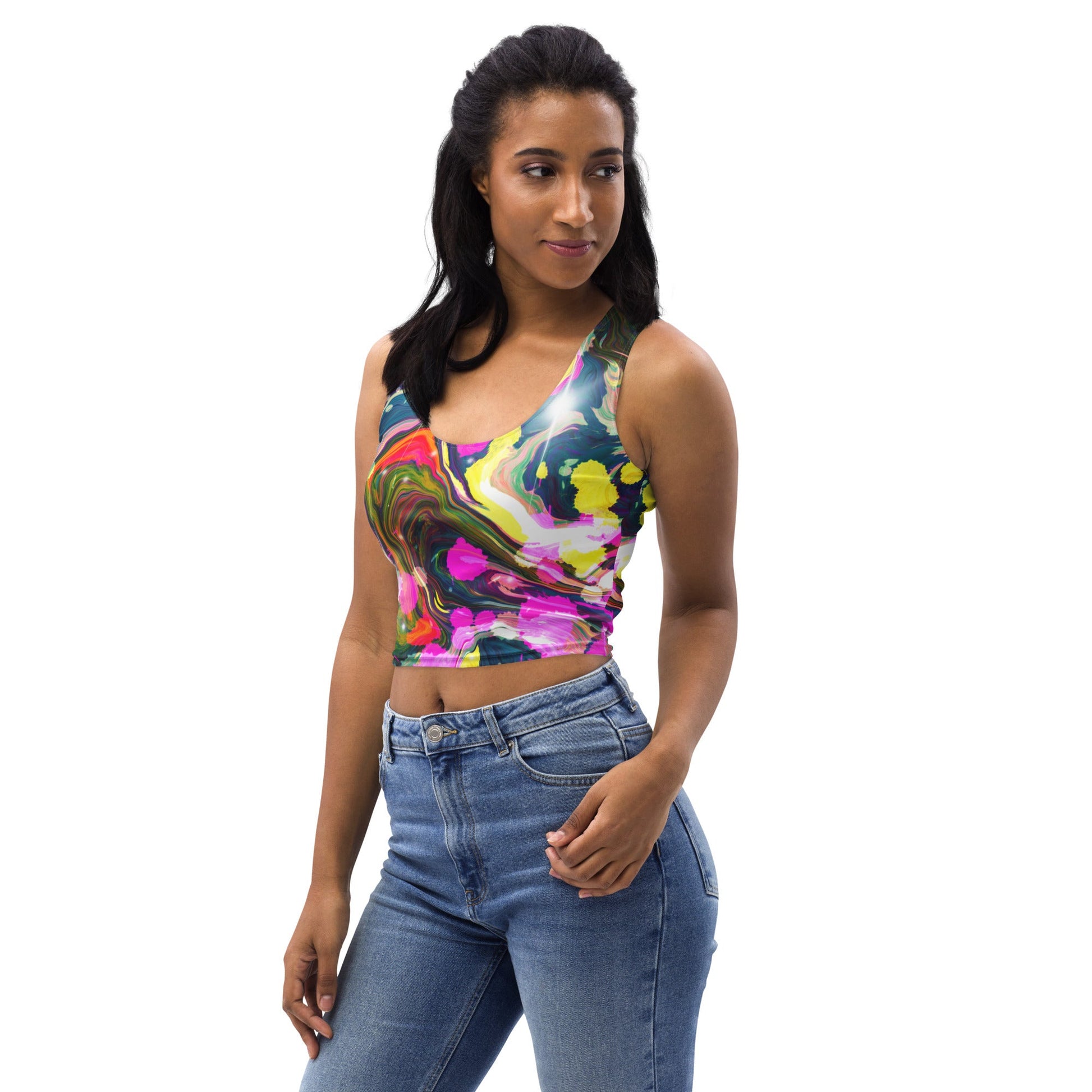 ABSTRACT All-Over Printed Crop Top - Bonotee