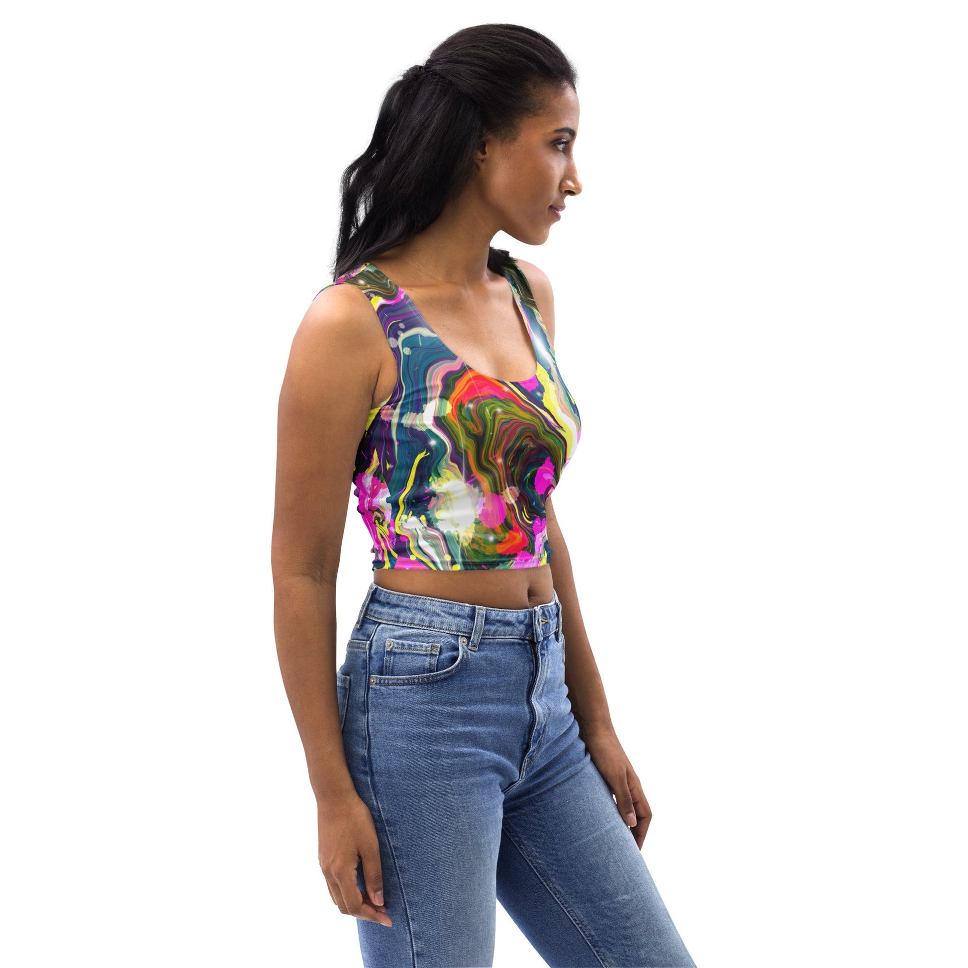 ABSTRACT All-Over Printed Crop Top - Bonotee