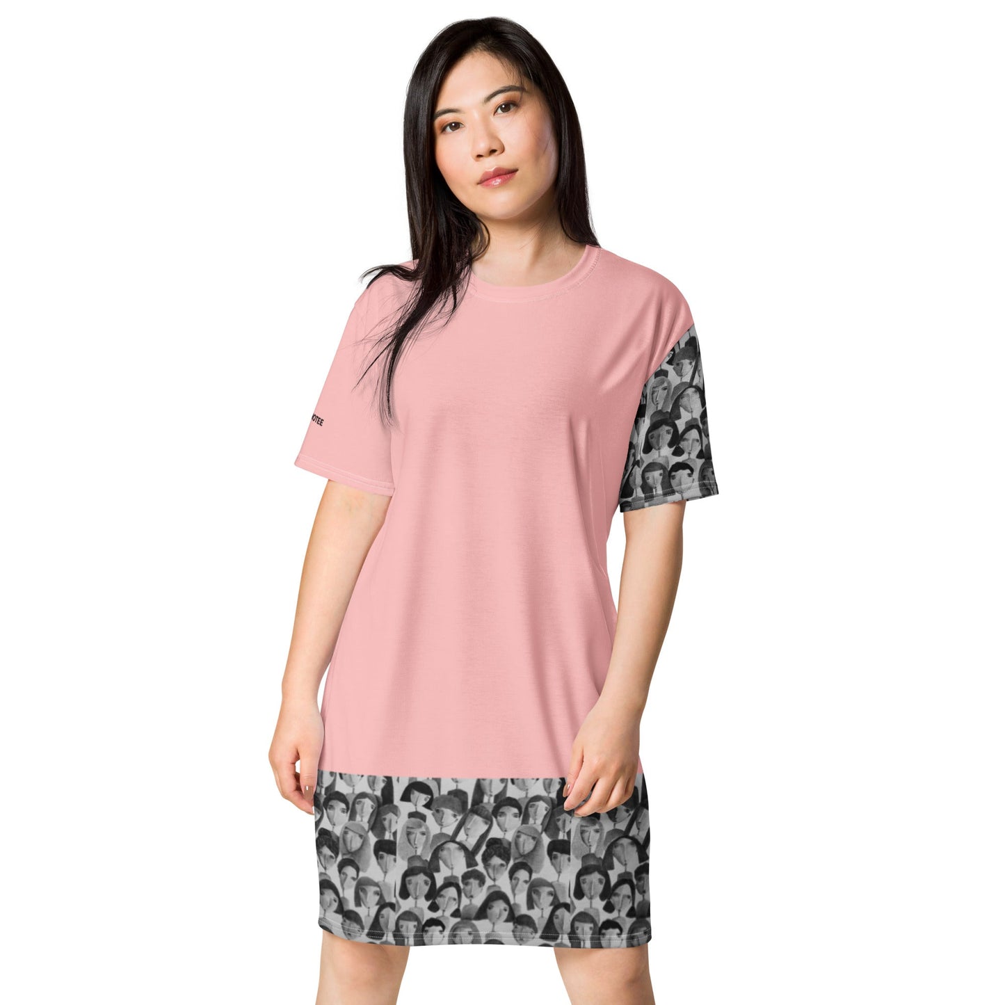 womens-tshirt-dress-different-faces-2-pink