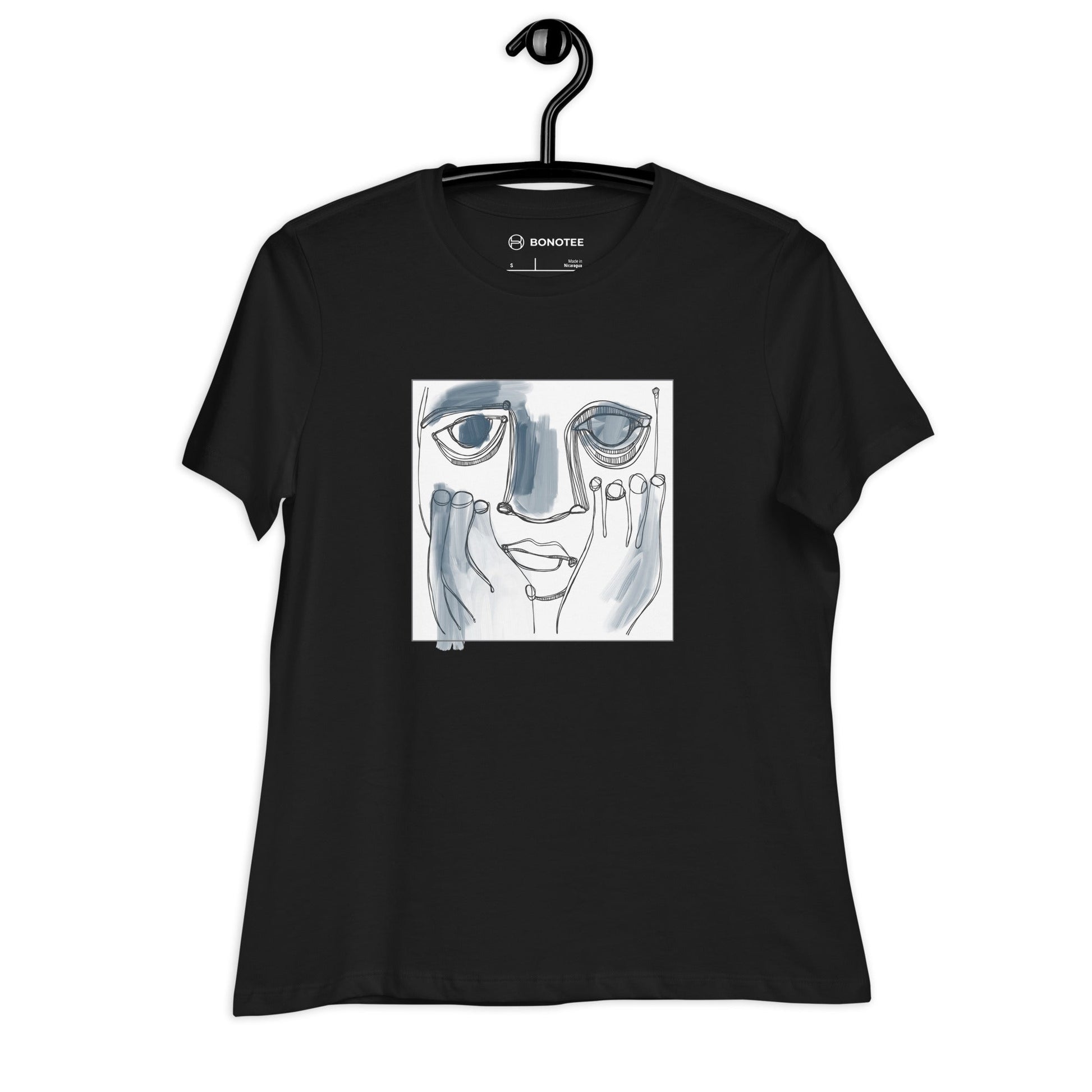 womens-relaxed-tshirt-faces-look-4-black
