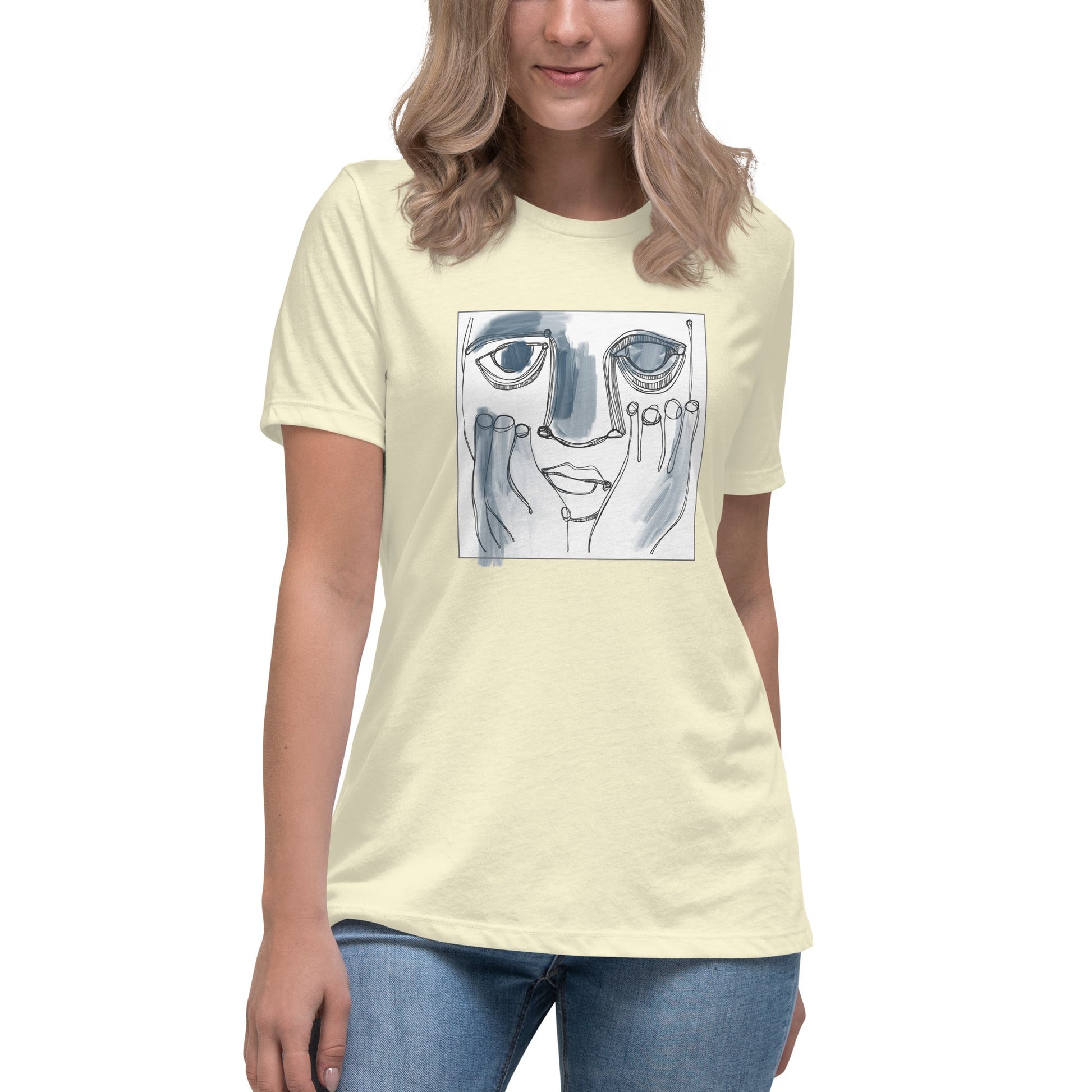 FACES LOOK 4 Women's Relaxed T-Shirt - Bonoteewomens-relaxed-tshirt-faces-look-4-citron
