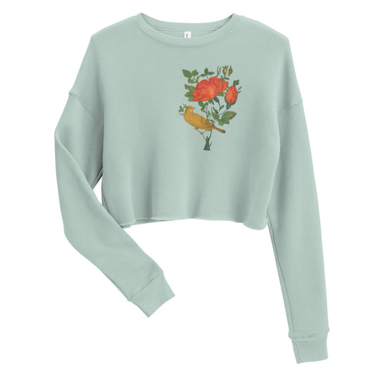 FLOWER AND THE BIRD Women's Crop Sweatshirt - Bonotee