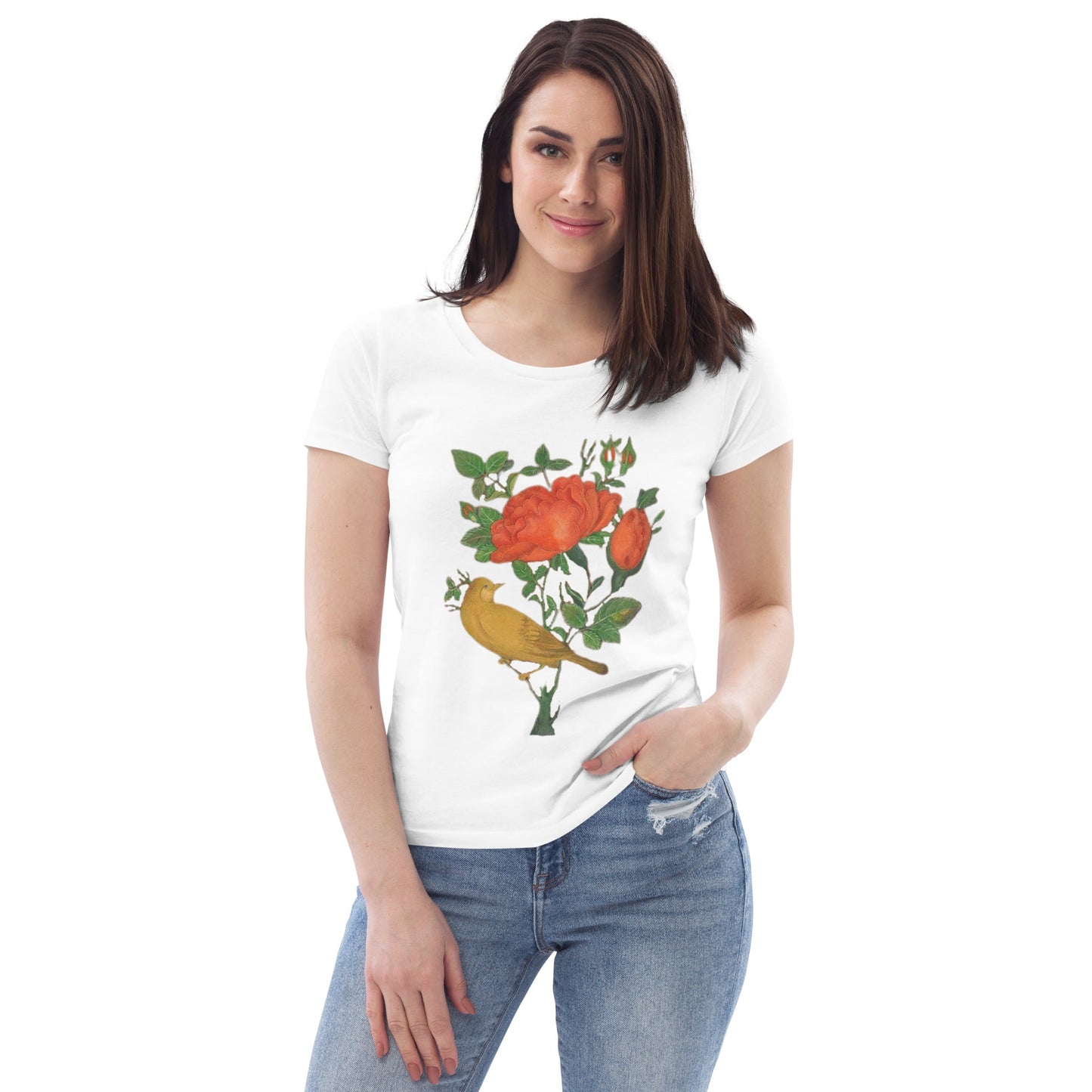 womens-eco-tshirt-flower-and-bird-white