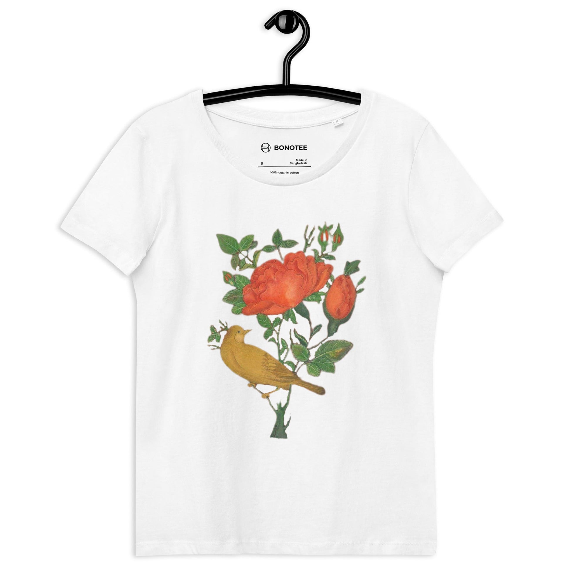 womens-eco-tshirt-flower-and-bird-white