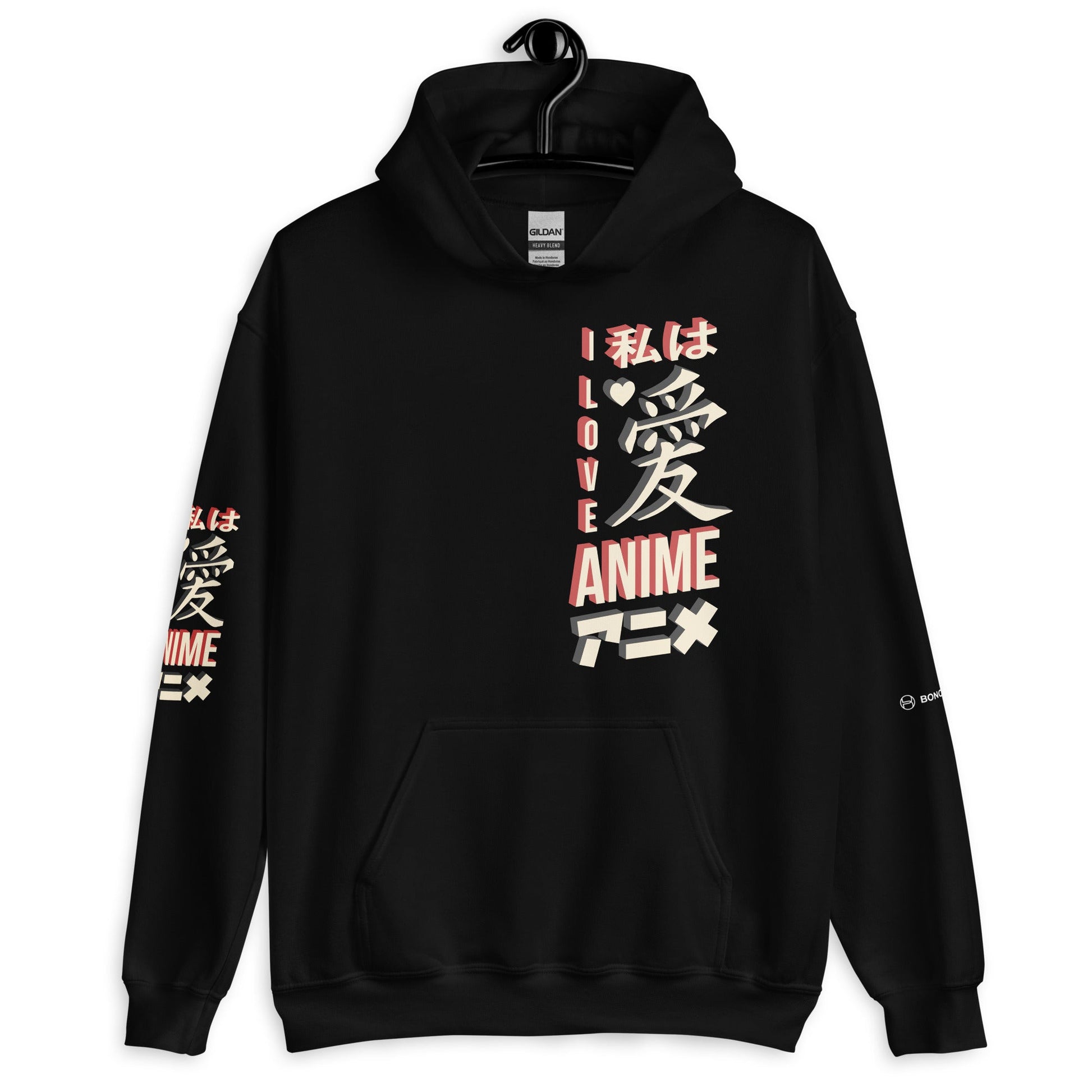 unisex-fleece-hoodie-i-love-anime-black