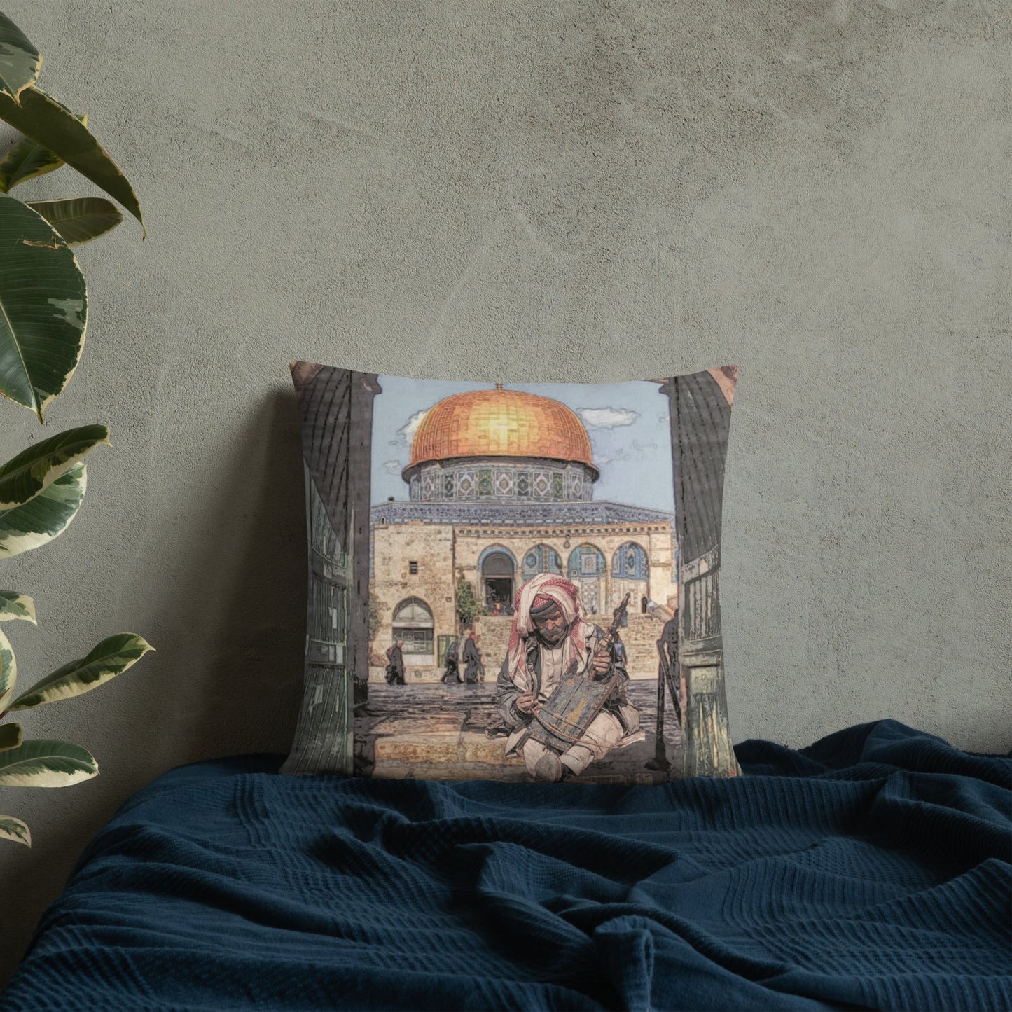 On The Door Of Jerusalem - Basic Pillow - Bonotee