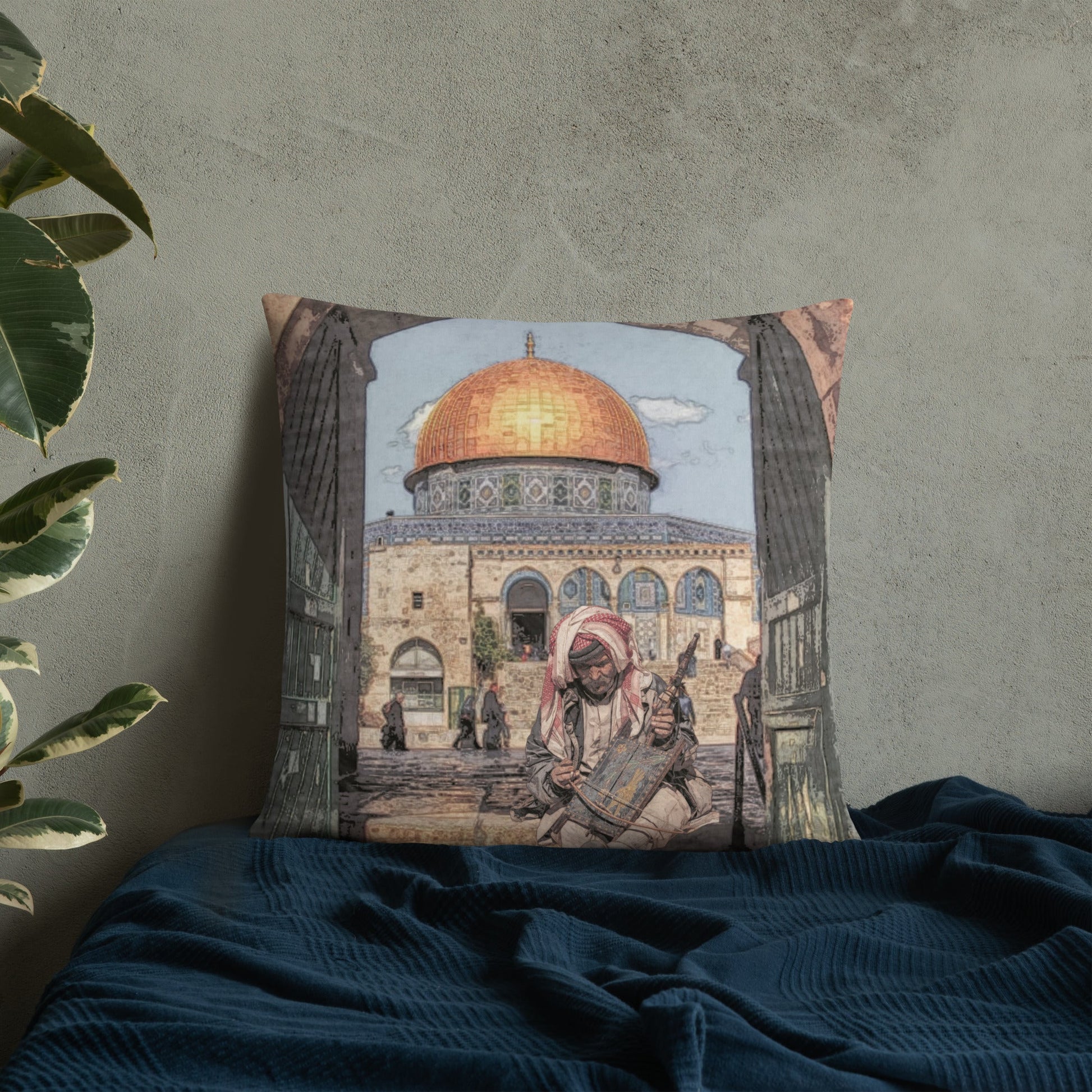 On The Door Of Jerusalem - Basic Pillow - Bonotee