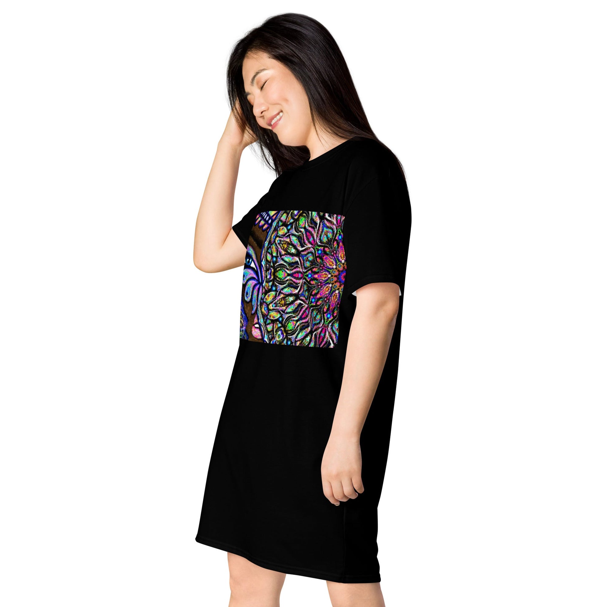 PEACOCK EYES Women's T-Shirt Dress - Bonotee