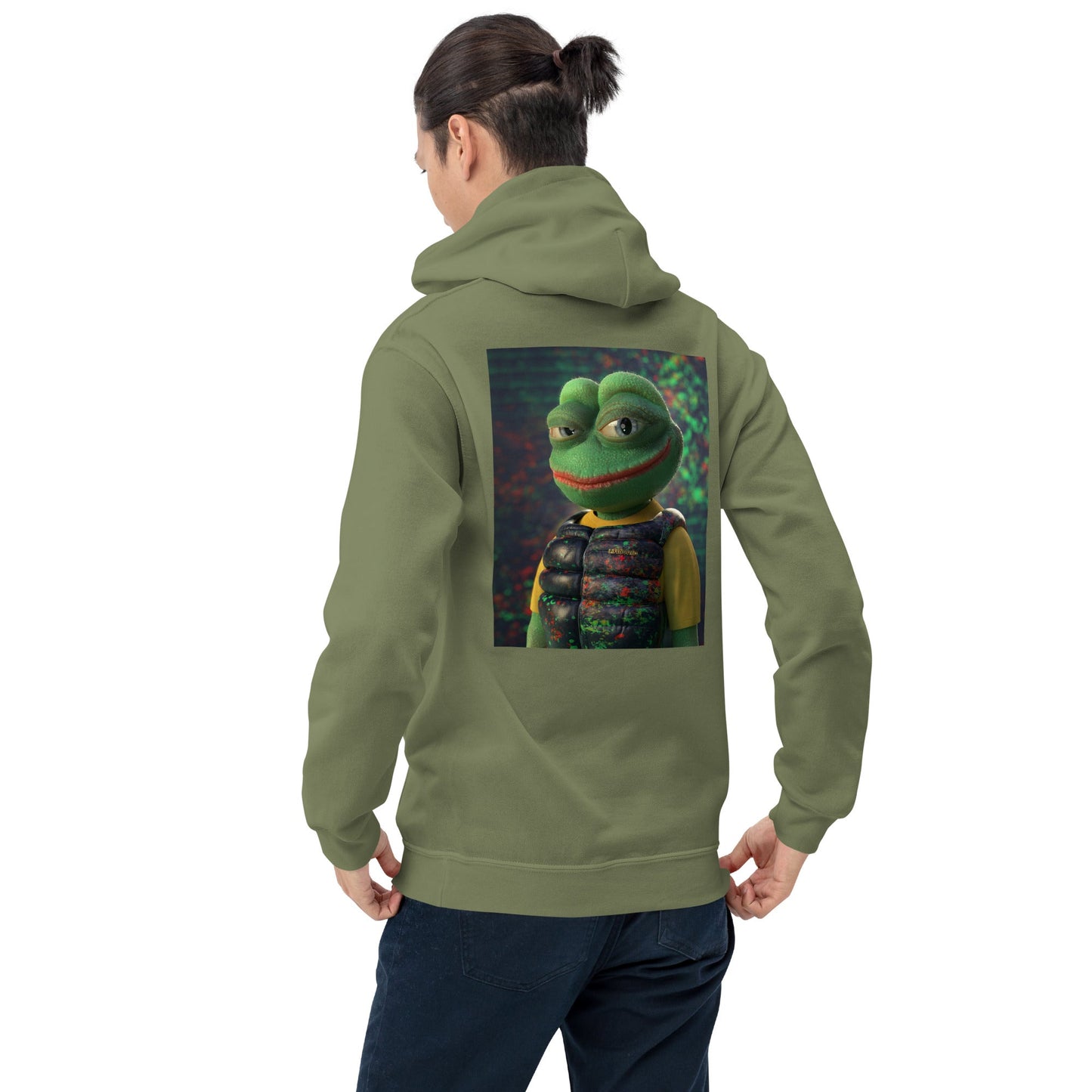 unisex-classic-hoodie-pepe-3d-military-green