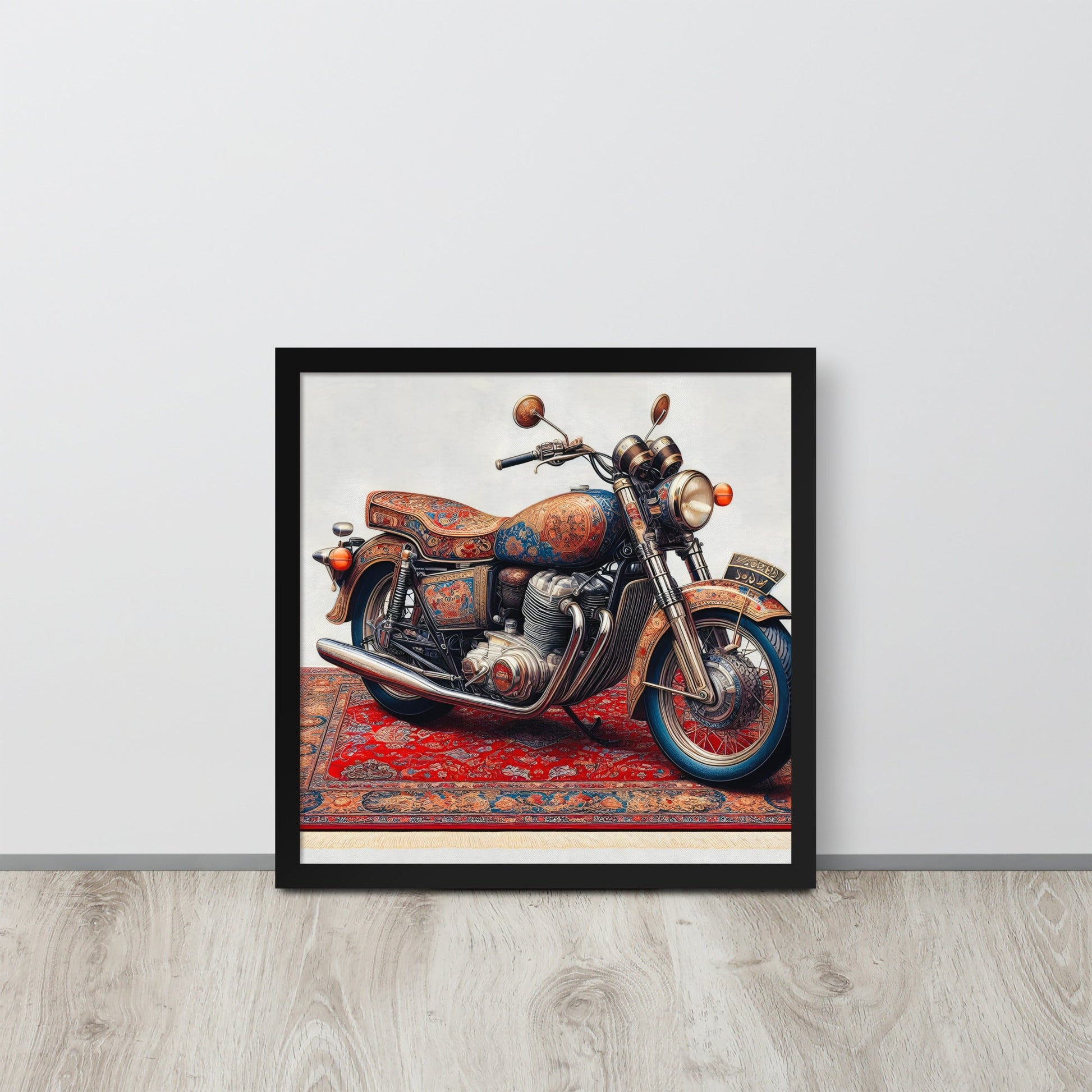 PERSIAN STYLE MOTORCYCLE Wall Art Framed Poster - Bonotee