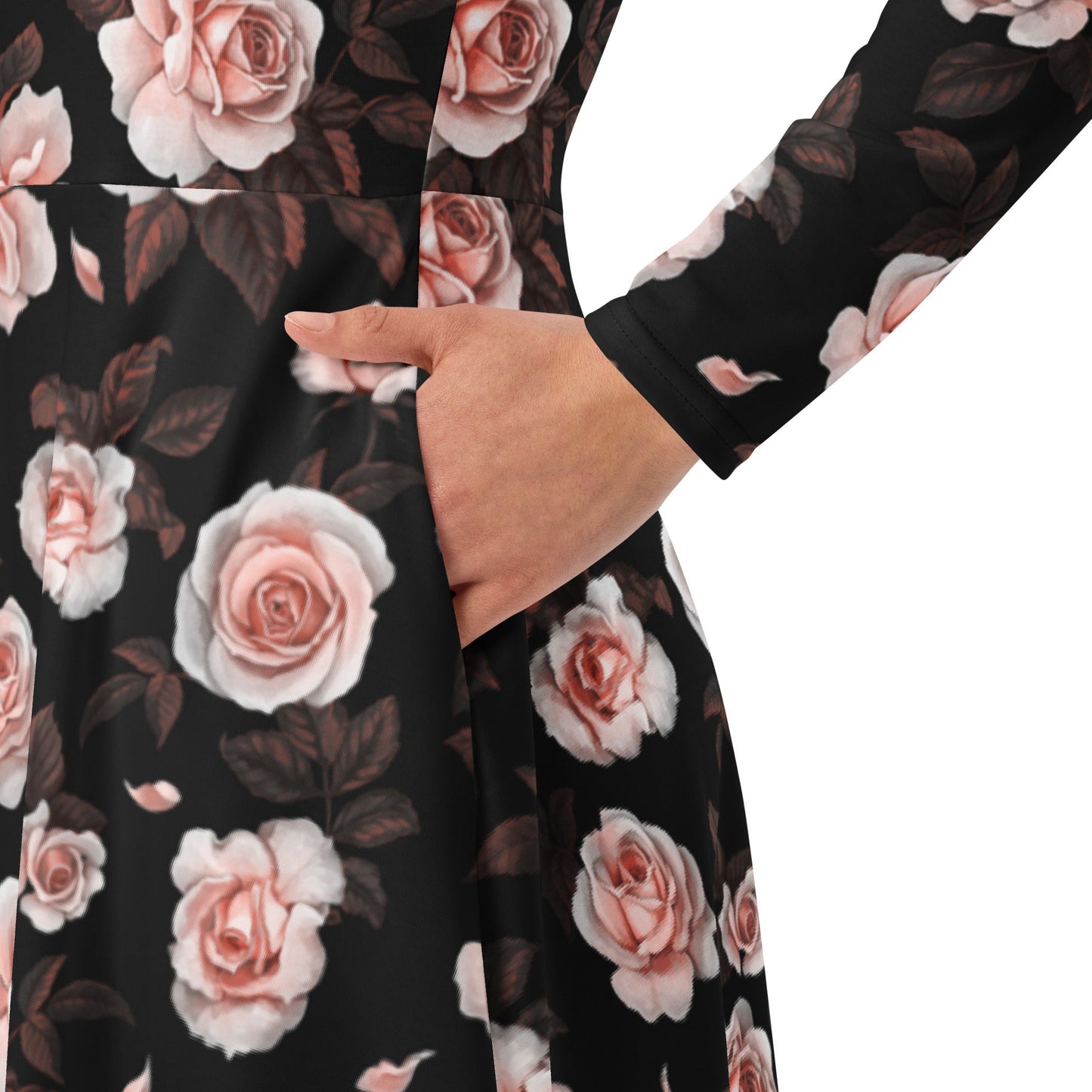 ROSES Women's Long Sleeve Midi Dress - Bonotee