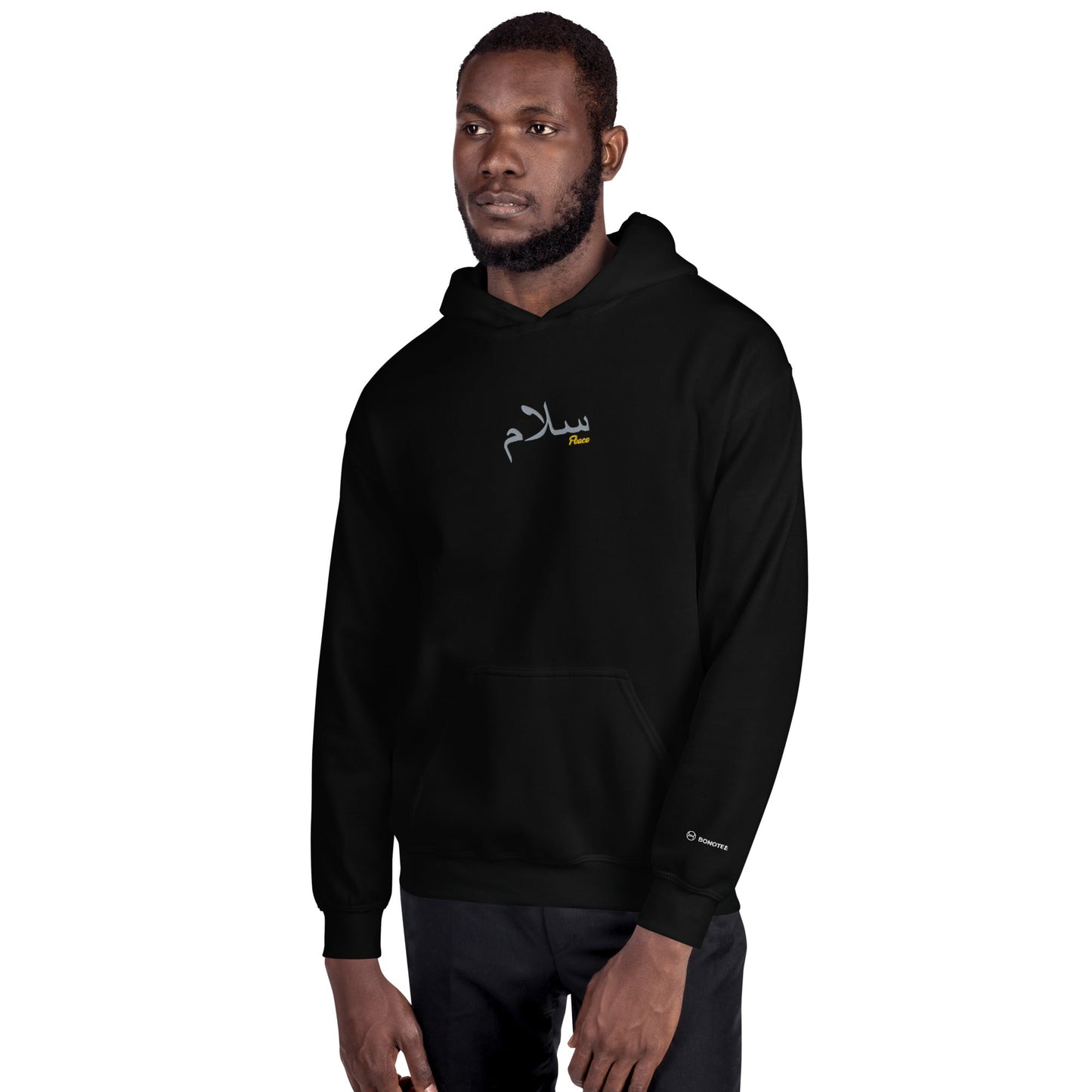 unisex-embroidery-fleece-hoodie-salam-peace-black