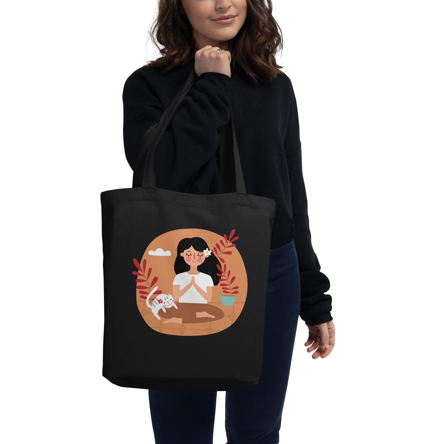 shopping-tote-bag-never-be-alone-black