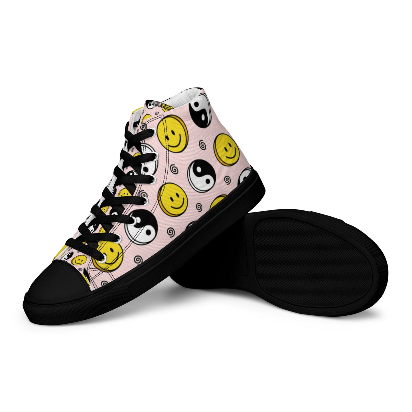 mens-high-top-canvas-shoes-smile-on-black
