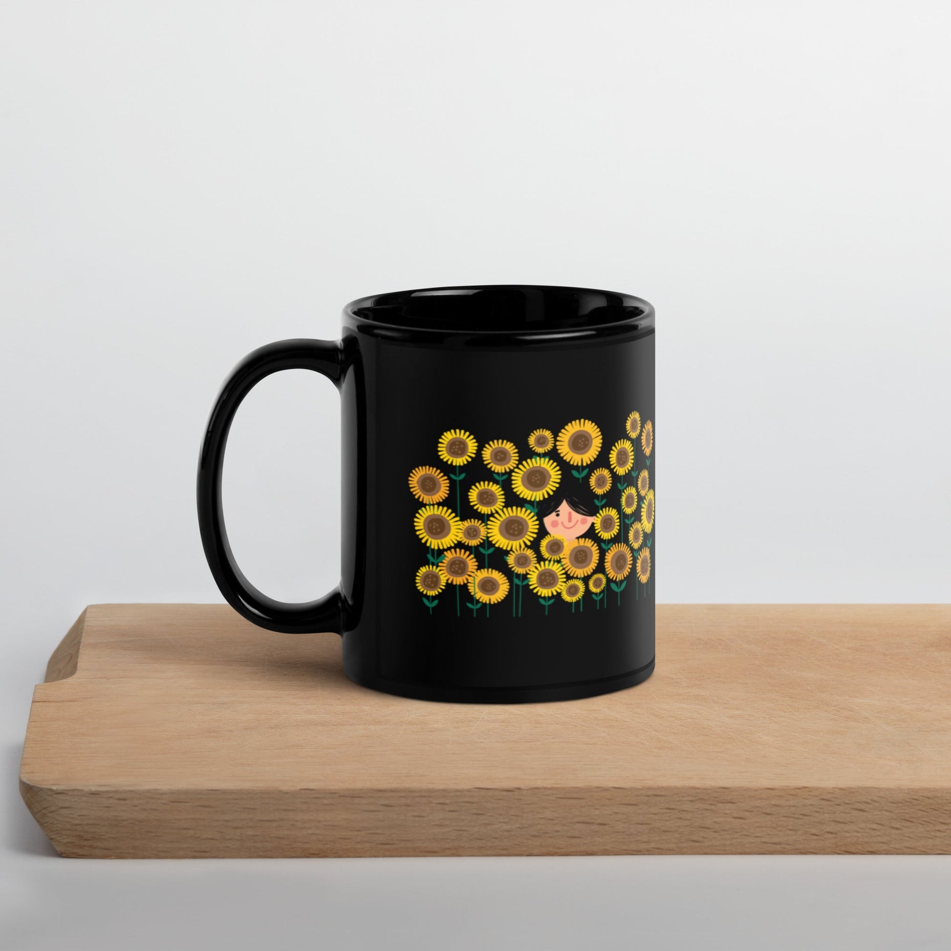 Sunflowers 2 Black Glossy Mug - Bonotee
