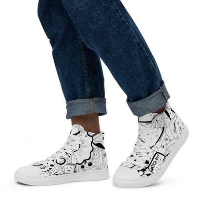 Watch Out For Bikers | Men’s High Top Canvas Shoes - Bonotee